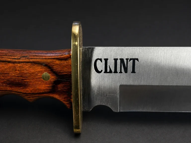 Chef knife personalized with fiber laser engraving