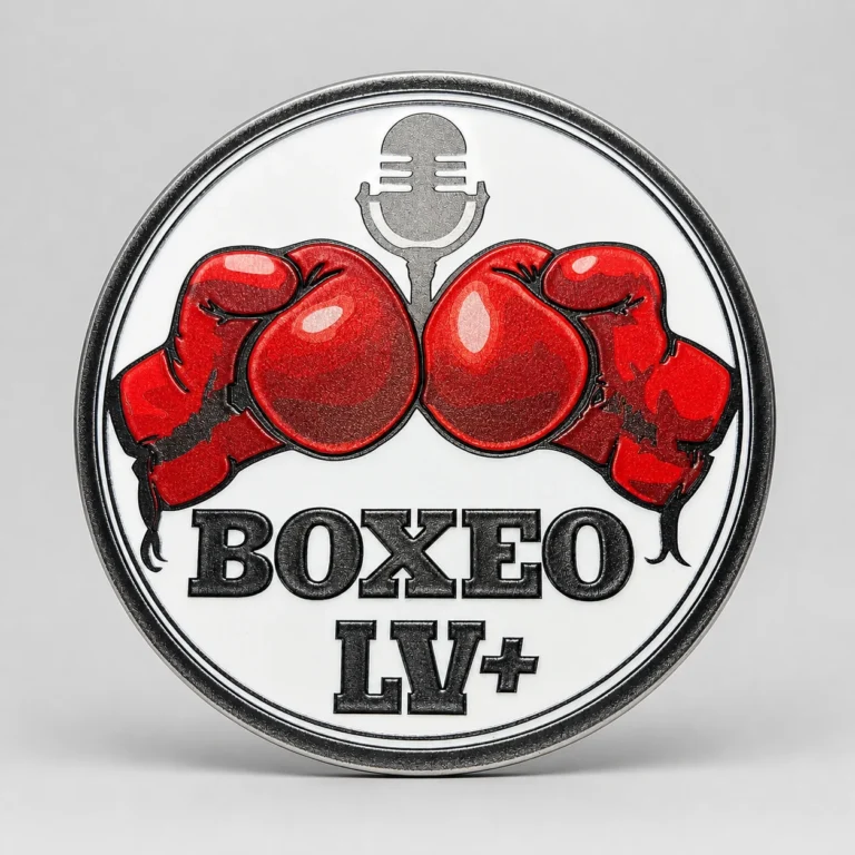 Textured white acrylic panel UV printed with Boxeo LV branding, shown installed