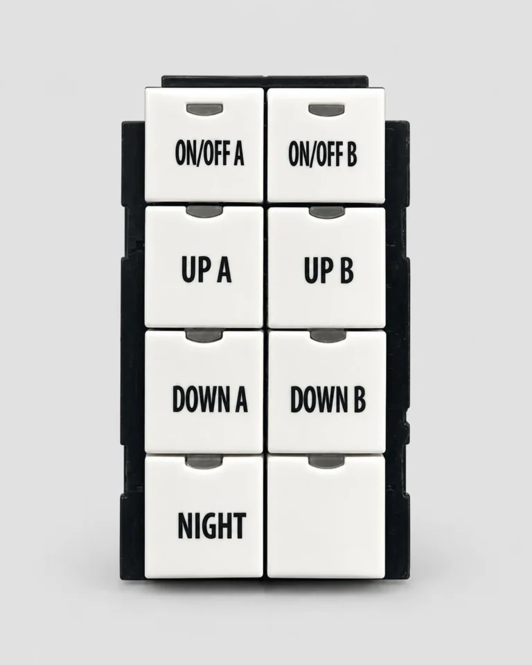 Industrial switch controls with UV-printed identification labels