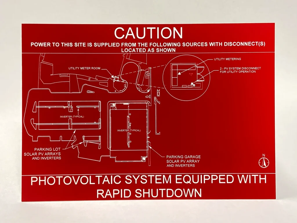 CO2 laser engraved solar map placard made for a solar installer